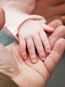 Image of child and parent holding hands